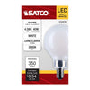 SATCO S12474 G16.5 LED Globe Bulb – 4.5W, 3000K, E12 Base, 120V
