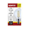 SATCO S12477 G16.5 LED Globe Bulb – 5.5W, 3500K, Clear, E12 Base
