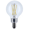 SATCO S12477 G16.5 LED Globe Bulb – 5.5W, 3500K, Clear, E12 Base