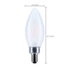 SATCO S12491 - 3W B11 LED Light Bulb, 3000K Soft White, E12 Candelabra Base, 120V - Frosted