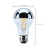 SATCO S12537 - 8W A19 LED Light Bulb – Silver Finish, 2700K, 120V