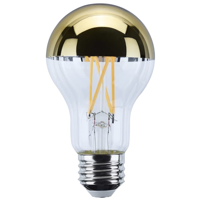SATCO S12538 - 8W A19 Gold LED Bulb – 2700K Warm White, 120V