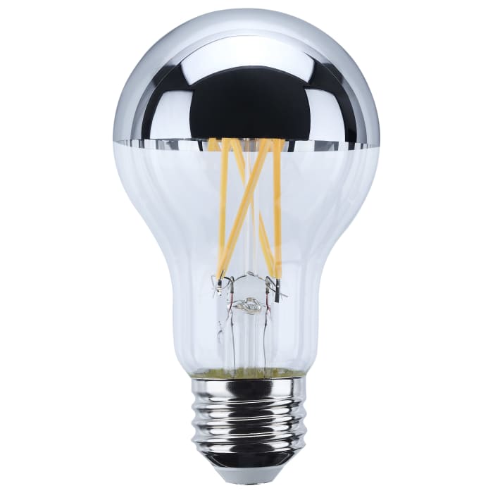 SATCO S12539 - 12W A19 LED Light Bulb – Silver Finish, 2700K Warm White, 120V