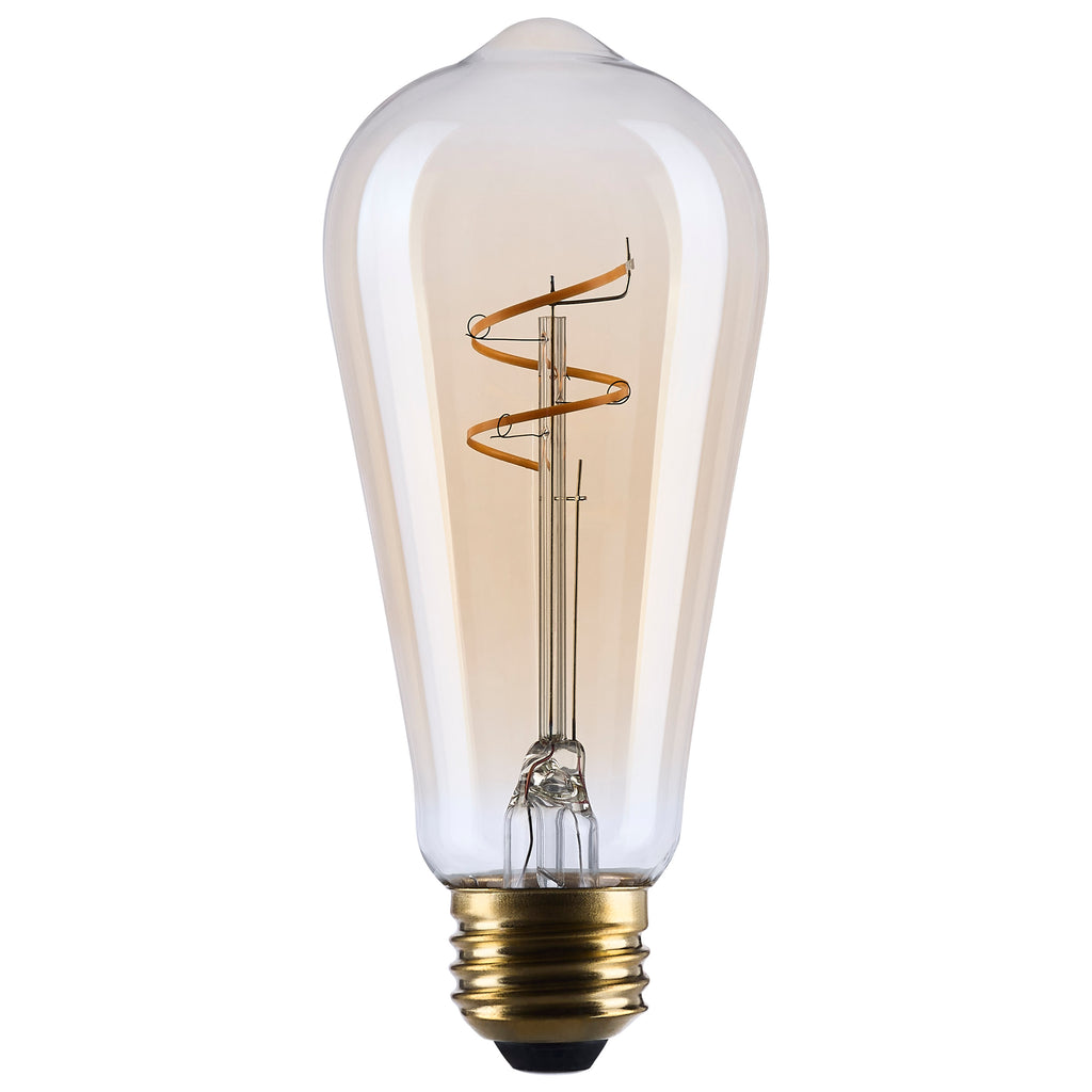 SATCO S14206 3.5W ST19 LED Edison Bulb | 2000K Soft White | E26 Medium Base | Dimmable Clear Glass