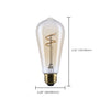SATCO S14206 3.5W ST19 LED Edison Bulb | 2000K Soft White | E26 Medium Base | Dimmable Clear Glass
