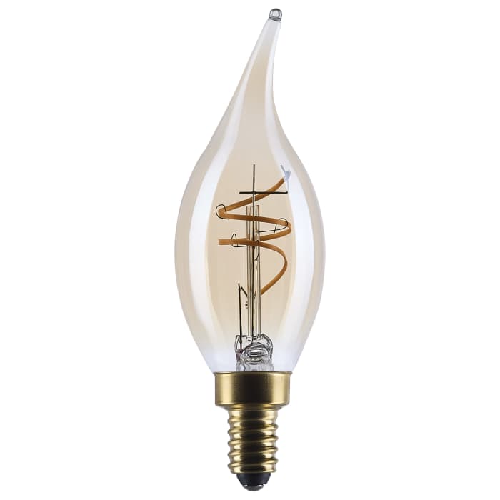 SATCO S14220 3.5W CA11 LED Amber Coil Filament Bulb, 2000K, E12, Dimmable