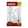 SATCO S21205 - G16.5 LED Light Bulb 4W 3000K Clear E12 Candelabra Base 120V