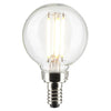 SATCO S21206 4W G16.5 LED Globe Light Bulb 4000K Cool White Clear E12 Candelabra Base
