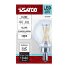 SATCO S21206 4W G16.5 LED Globe Light Bulb 4000K Cool White Clear E12 Candelabra Base