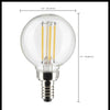 SATCO S21206 4W G16.5 LED Globe Light Bulb 4000K Cool White Clear E12 Candelabra Base