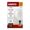 SATCO S21207 4.5W G16.5 LED Globe Bulb, E12 Base, 2700K Warm White, 120V