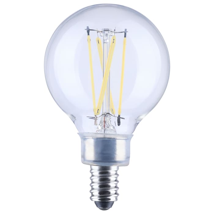 Satco S21209 G16.5 LED Globe Light Bulb 5.5W 2700K Clear E12 Base