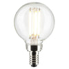 SATCO S21210 - 5.5W G16.5 LED Globe Bulb – Clear, 3000K Warm White, E12 Candelabra Base, 120V