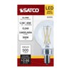 SATCO S21210 - 5.5W G16.5 LED Globe Bulb – Clear, 3000K Warm White, E12 Candelabra Base, 120V