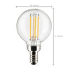 SATCO S21210 - 5.5W G16.5 LED Globe Bulb – Clear, 3000K Warm White, E12 Candelabra Base, 120V