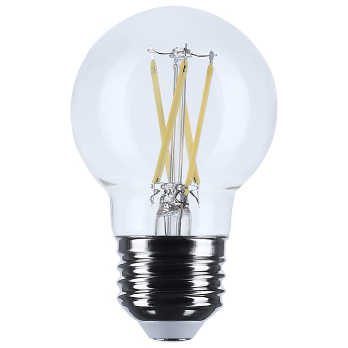 SATCO S21216 4W G16.5 LED Globe Light Bulb, Clear, 3000K Warm White, E26 Medium Base, 120V