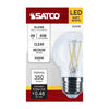 SATCO S21216 4W G16.5 LED Globe Light Bulb, Clear, 3000K Warm White, E26 Medium Base, 120V