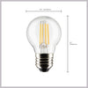 SATCO S21216 4W G16.5 LED Globe Light Bulb, Clear, 3000K Warm White, E26 Medium Base, 120V