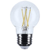 SATCO S21216 4W G16.5 LED Globe Light Bulb, Clear, 3000K Warm White, E26 Medium Base, 120V