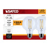 SATCO S21242 4.5W G25 LED Globe Bulb – 2700K Warm White, Clear, 2-Pack