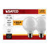 SATCO S21244 - 4.5W G25 LED Globe Bulb, White Finish, 2700K Warm White, 120V – 2 Pack