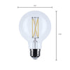 SATCO S21245 - 6W - G25 - LED Globe Bulb, Clear, 2700K, 120V – 2 Pack