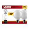 SATCO S21247 LED A19 Light Bulbs, 6W 2700K Warm White, 120V, 2-Pack