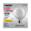 SATCO S21250 - G40 LED Bulb 4.5W 2700K E26 120V White