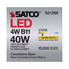SATCO S21269 - 4W,  B11 LED Bulb, 2700K, E12, 120V - Frosted