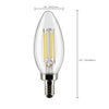 Satco S21274 5.5W B11 LED Bulb, 3000K Warm White, Clear Glass, E12 Candelabra Base, 120V, - Clear