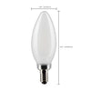SATCO S21281 B11 LED Filament Bulb, 5.5W, 5000K, E12 Base, Frost