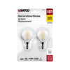 SATCO S21810 4W G16.5 LED Globe Light Bulb, Clear, 2700K, E12 Candelabra Base, 120V – 2 Pack