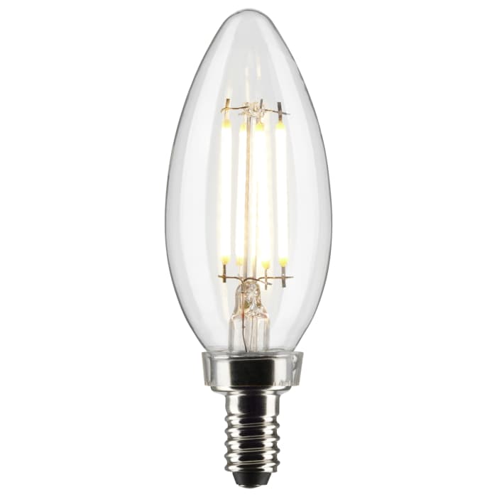 SATCO S21819 - 4W, B11 LED Bulb, E12 Base, 2700K, 120V - Clear, 2 Pack