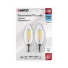 SATCO S21822 - 4W, B11 LED Bulb, E12 Base, 5000K, 120V - Clear, 2-Pack