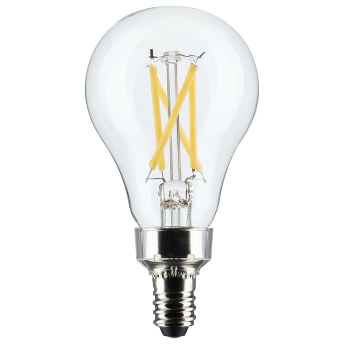 SATCO S21871 5.5W A15 Clear LED Bulb – 2700K, E12 Candelabra Base, 2-Pack