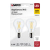 SATCO S21872 - 5.5W A15 Clear LED Bulb – 2700K Warm White, E17 Base, 2-Pack