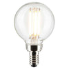 SATCO S21875 4W G16.5 LED Globe Light Bulb, Clear, 5000K Daylight, E12 Candelabra Base, 120V, 2-Pack