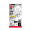 SATCO S39879 - 8W A19 LED Light Bulb – 2700K Warm White, Clear, 120V