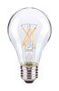 SATCO S39879 - 8W A19 LED Light Bulb – 2700K Warm White, Clear, 120V