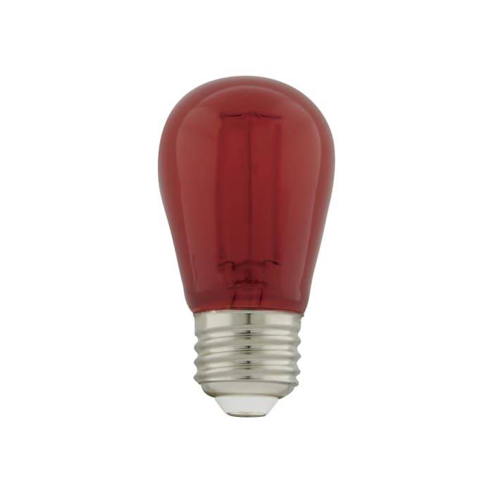 Satco S8022 - S14 LED Filament - Red Bulb – 1W - 120V -  E26 Base - (4 Pack)