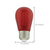 Satco S8022 - S14 LED Filament - Red Bulb – 1W - 120V -  E26 Base - (4 Pack)