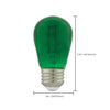 Satco S8024 - S14 LED Filament - Green Bulb -1W - 120V - E26 Base - 4 Pack