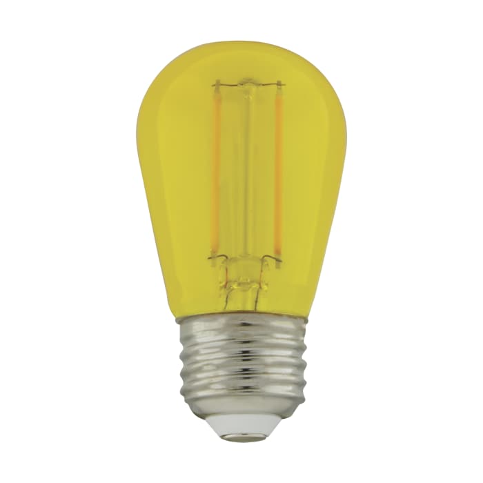 Satco S8025 - S14 LED Filament - Yellow Bulb - 1W - 120V - E26 Base - 4 Pack