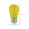 Satco S8025 - S14 LED Filament - Yellow Bulb - 1W - 120V - E26 Base - 4 Pack