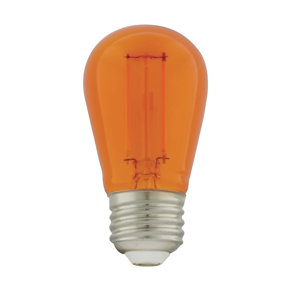 Satco S8026 - S14 LED Filament - Orange Bulb - 1W - 120V - E26 Base - 4 Pack
