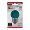 Satco S9163 1.2W S11 LED Sign Bulb, Ceramic Green, E26, 120V