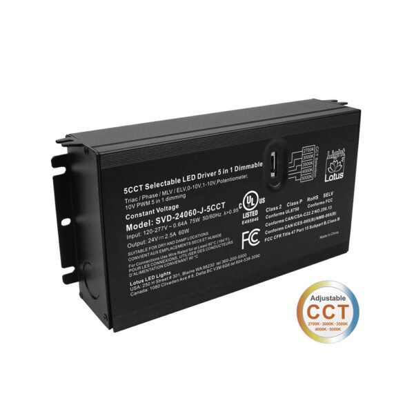 Lotus LED Lights SVD-24060-J-5CCT 60W LED Driver 24V – 5CCT & 5-in-1 Dimmable