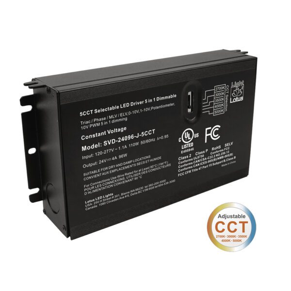 Lotus LED Lights SVD-24096-J-5CCT 96W LED Driver 24V 5-in-1 Dimmable Power Supply