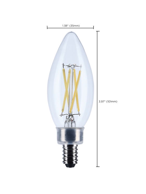 Satco S12493 B11 LED Bulbs – 5000K E12, 10-Pack