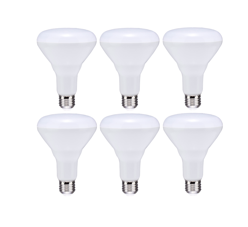 Satco S11470 8.5W BR30 LED Bulbs (Warm White 2700K) – 6‑Pack